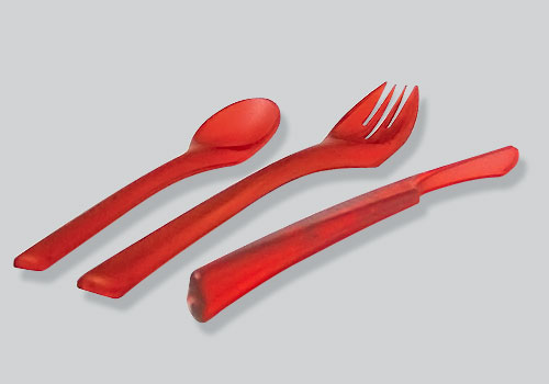 ARPLA productos plásticos. Tres Cubiertos Traslúcidos