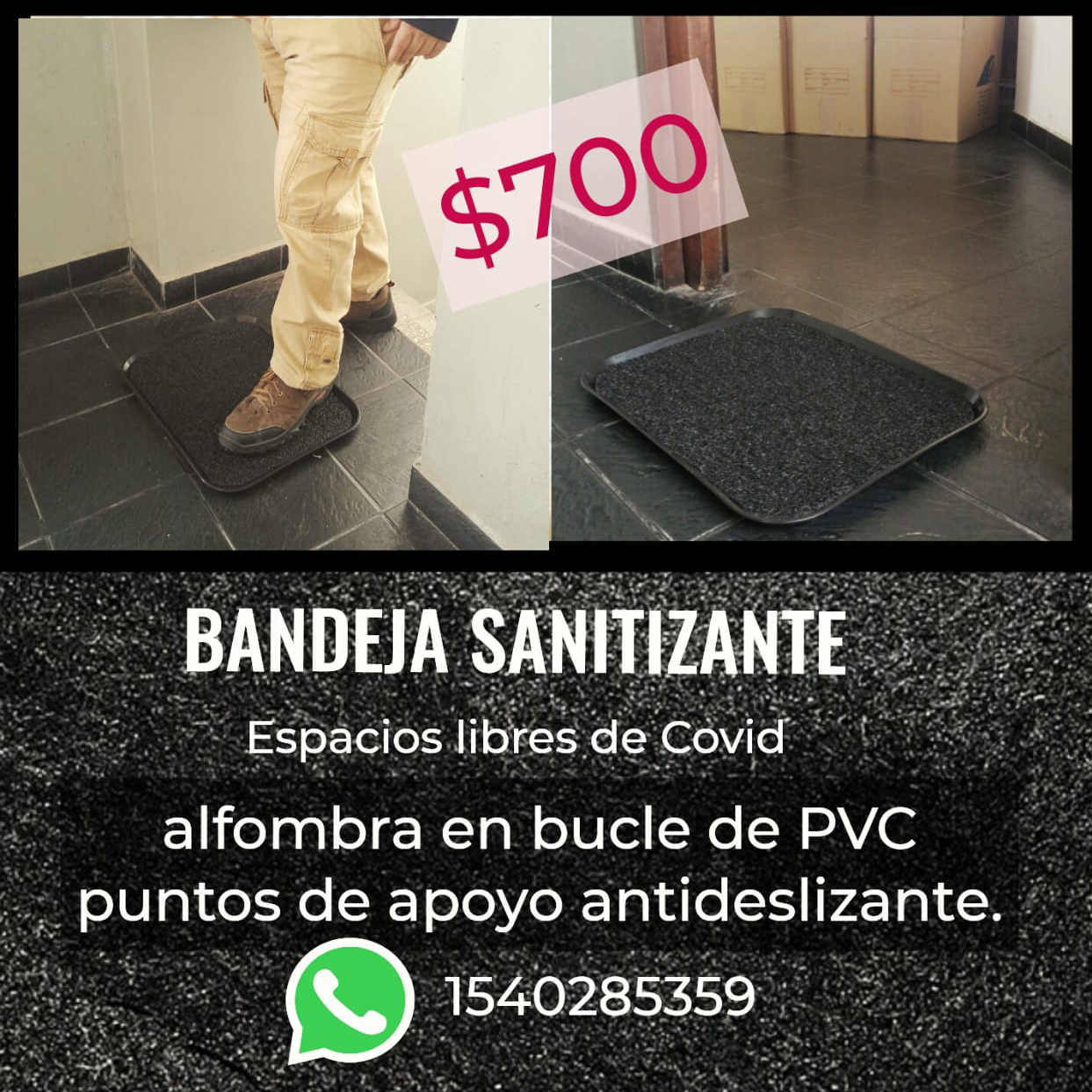 Bandeja Sanitizante. ARPLA productos plásticos.